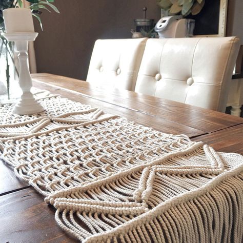Camino de Mesa Boho Tejido Macramé-4