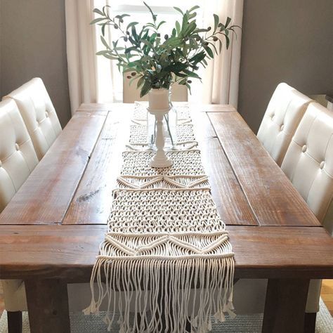 Camino de Mesa Boho Tejido Macramé-2