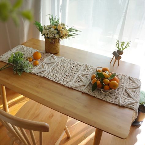 Camino de Mesa Boho Tejido Macramé-3