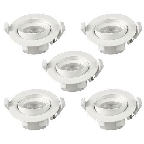 Pack 5 Foco Basculante LED Embutido Spot 6,5W 6500K Redondo Para Cielo-0
