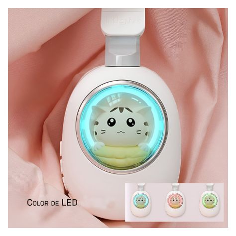 Audífono Bluetooth Diseño Kwai Cat Celeste-5