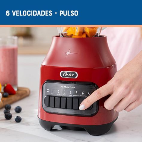 Licuadora Oster® Vaso de Vidrio 6 Velocidades + Pulso Blstpegrpb-1