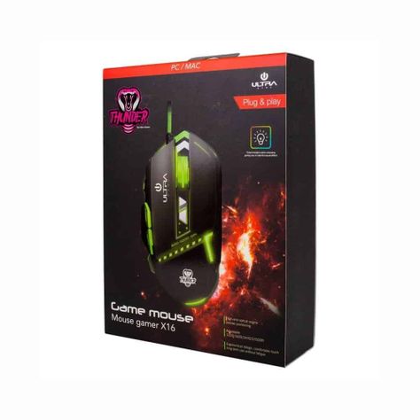 Mouse gamer Ultra Technology X16, retroiluminado-3