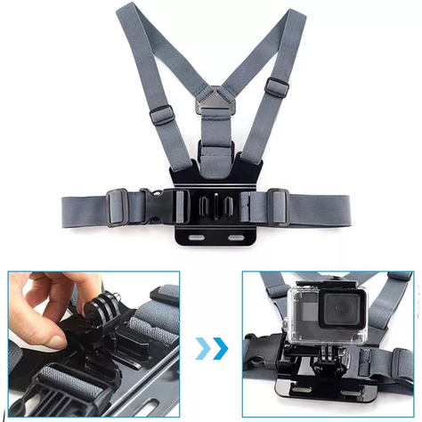 Arnés de Pecho Gris + Soporte + Tornillo + Bolsa de genero-4