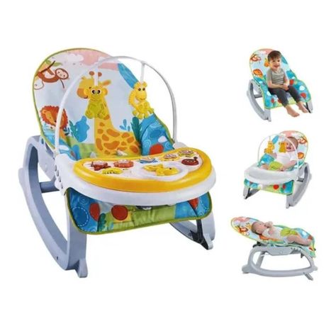Juguete Silla Mecedora Vibradora 3En1 Sonidos Infantil Azul-1