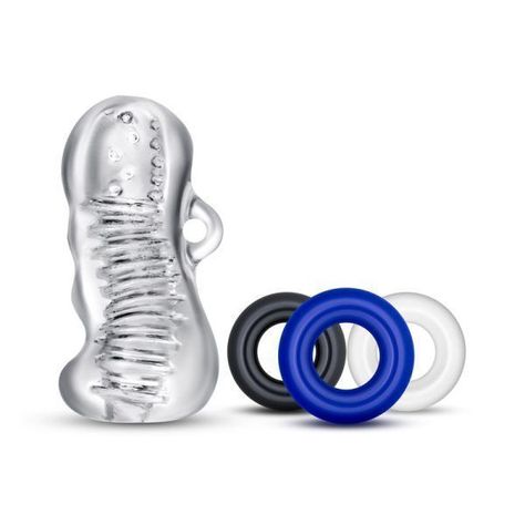 Masturbador y Cockring Quickie Kit Jerk Off-0