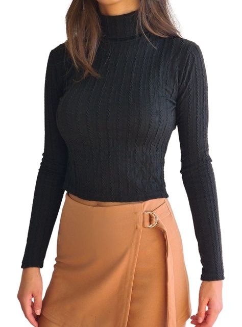 Polera Lanilla MLK Negra Mujer-0