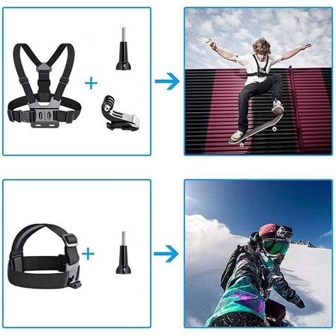Kit de accesorios para cámara deportiva 13 piezas-5