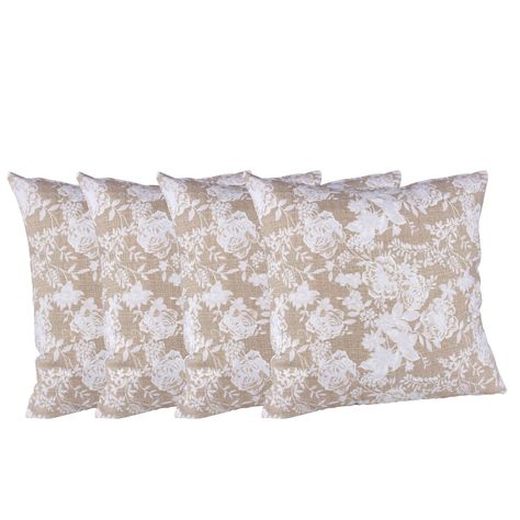 		Set 4 cojines Lona Española Yoko 50x50 BEIGE-0