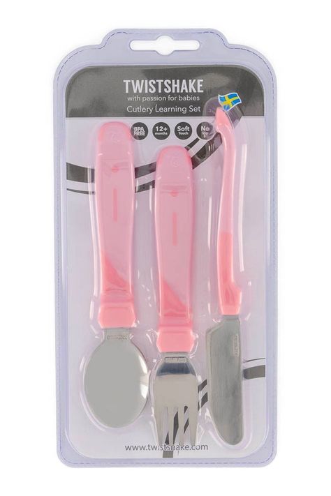 Servicio de acero inox Twistshake 12+m rosado-2