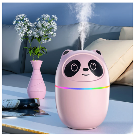 Humidificador Aromático De Panda Con 6 Esencias Blanco-5