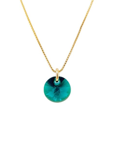 Collar Punto de Luz Gold Cristales Genuinos Emerald-0