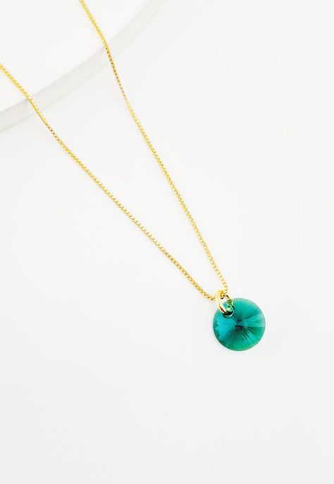 Collar Punto de Luz Gold Cristales Genuinos Emerald-1