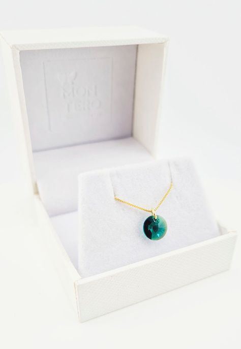 Collar Punto de Luz Gold Cristales Genuinos Emerald-2