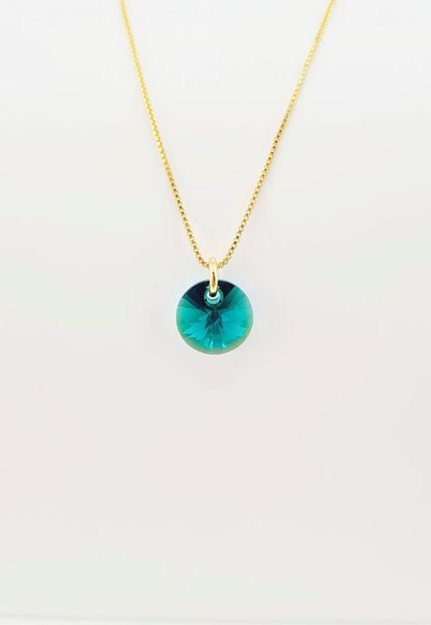 Collar Punto de Luz Gold Cristales Genuinos Emerald-3
