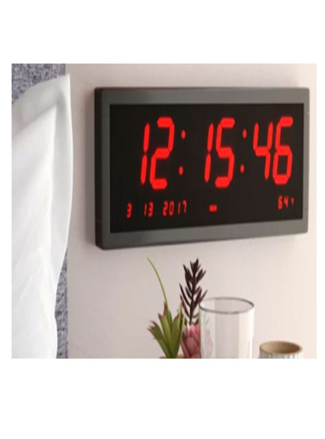 Reloj digital led pared hora fecha temperatura-2