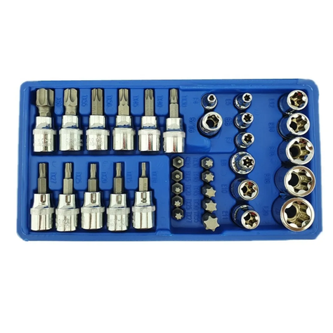 Set Dados 3/8 Torx Estrella Macho Y Hembra 34 Pcs-1