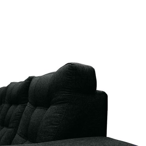 Sofá Antu Chenille Tipo Lino Negro 3 Cuerpos-2