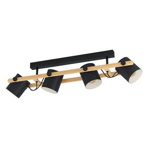 LAMPARA DE TECHO HORNWOOD ACERO NEGRO E27 4X28W IP20 COD.43558-0