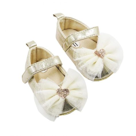Set de zapatos y cintillo para bebes zapatillas lazos Dorado 1213-1-0