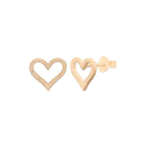 Aros Aritos Corazones Abiertos Bañado Oro - Mabelita-0