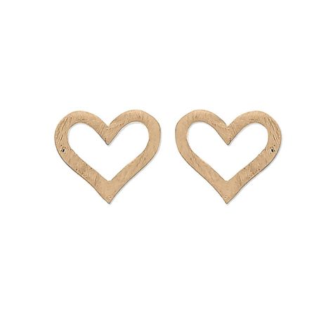 Aros Aritos Corazones Abiertos Bañado Oro - Mabelita-1
