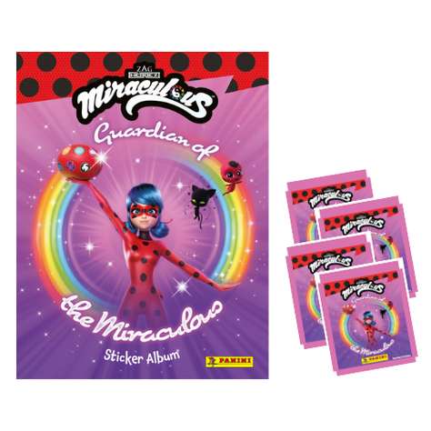 Lady Bug Guardian of the Miraculous Pack 1 Álbum Tapa Suave + 25 Sobres-0