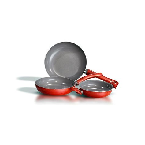 Tri-pack Sartenes 20+24cms + Paila 16cms Rojo - Shopyclick-0