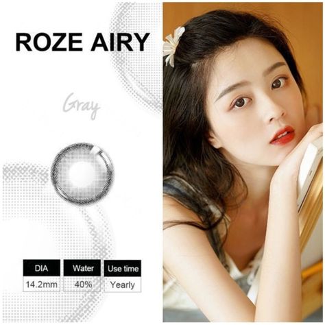 Par De Lentes De Contacto Línea Roze Airy Color Gris-2
