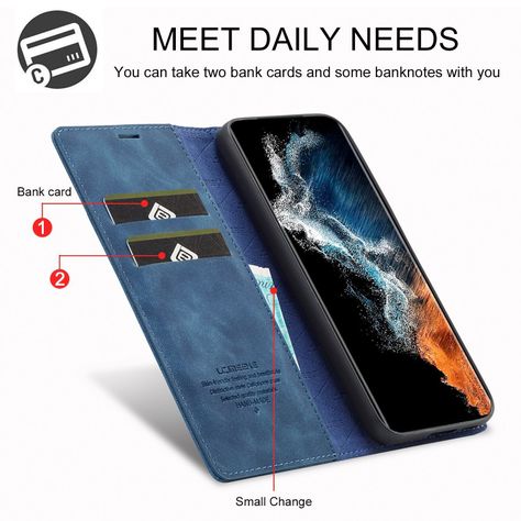 Para: Galaxy S23 Plus (S23+), Funda Estuche Cuero Tarjeta-4