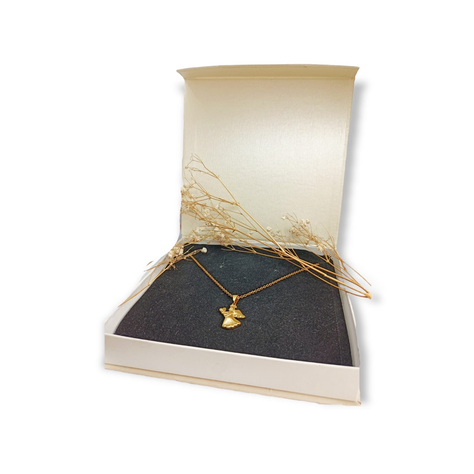 Colgante Angel Guardian enchapado En Oro Corazon Proteccion-1