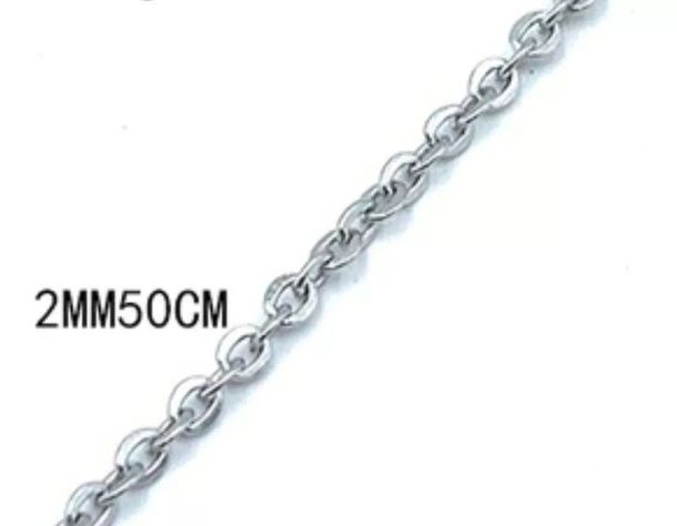 Cadenas Acero Quirurgico Cd04 C Plateado 10unds 50cm X 2mm-2