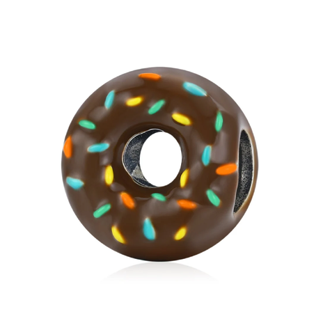 Charm Donut Chocolate en Plata Fina 925 SILVER HEART-0