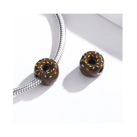 Charm Donut Chocolate en Plata Fina 925 SILVER HEART-1