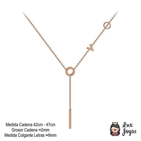 Collar Baño Oro Rosado 18 Kilates Love-4