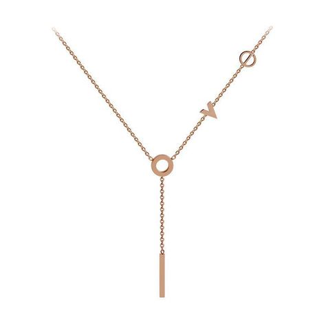 Collar Baño Oro Rosado 18 Kilates Love-0