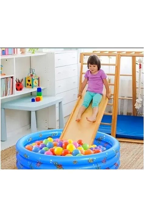 Piscina Inflable Plástico Bebe 3 Anillos 80 Cm Verano celeste-3