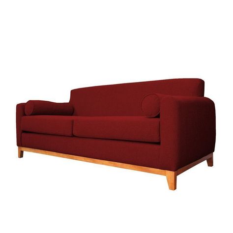 Sofá Meli Chenille Tipo Lino Rojo 3 Cuerpos-2