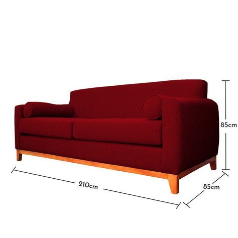 Sofá Meli Chenille Tipo Lino Rojo 3 Cuerpos-4