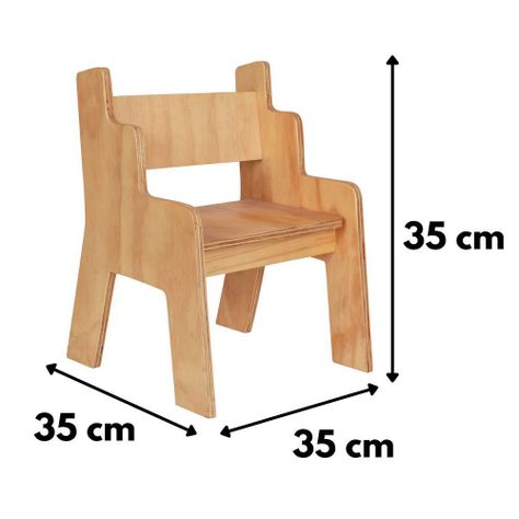 Silla Infantil Natural 35x35x35 cm Máxima Design-3