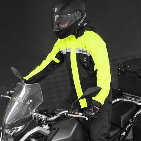 Traje Impermeable para moto y ciclismo Motowolf 0402 210T Negro/Amarillo-6