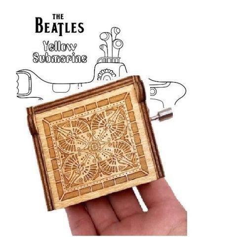 THE BEATLES YELLOW SUBMARINE caja musical con manivela-1