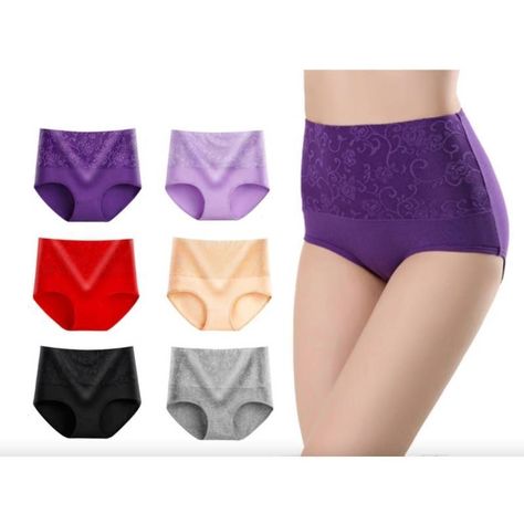 Pack 6 Calzones Mujer Tiro Alto Algodón Talla Grande-0