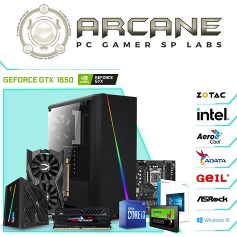 PC Gamer SP Labs Arcane GTX1650-AMP i3-10100F W10H-1