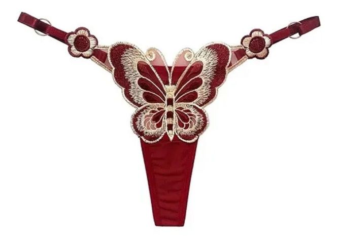Colaless Bordado Mariposa, Cinta Ajustable Lenceria Exotica-1