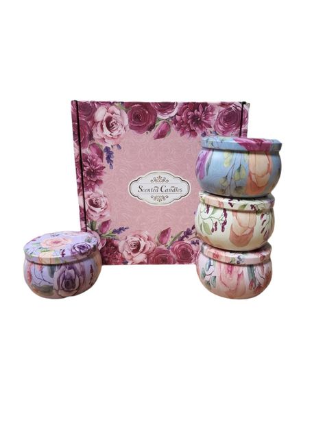 Velas Perfumadas Pack De 4 Con Flores Secas (m30)-0