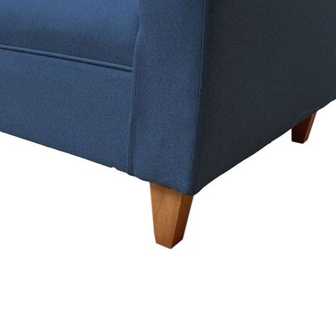 Par Butacas Mateo Chenille Azul Pata Madera 1C-3