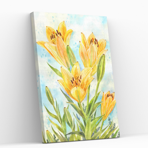 Pintura por números 25x35cm en bastidor Flores amarillas - Painting by number-0