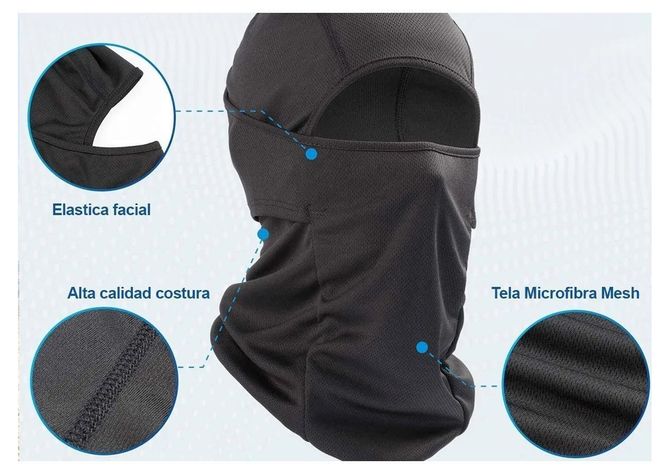 Balaclava Microfibra Airsoft Moto Bici Pasamontaña Gorro UvNegro-2