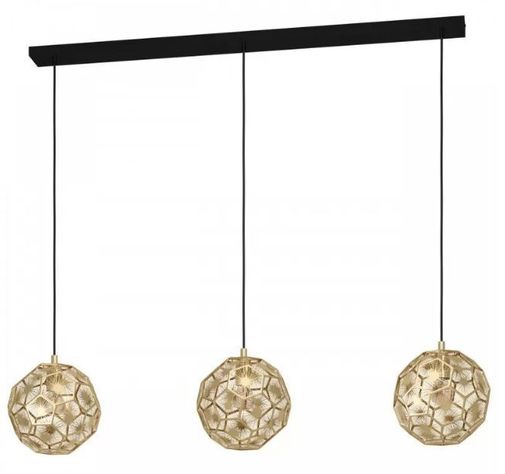 LAMPARA DE COLGAR SKOURA NEGRO E27 3X60W-0